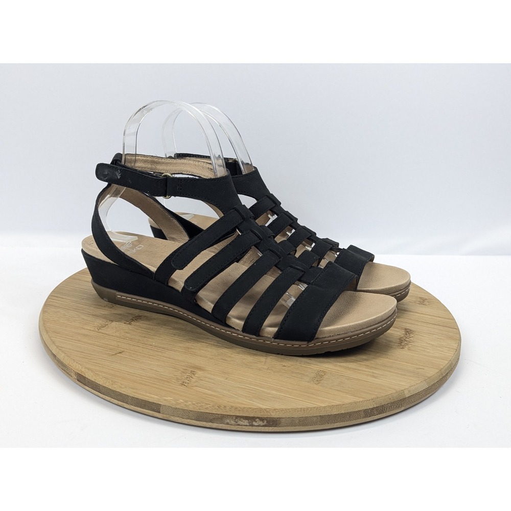 Dansko Sandals Strappy Womans 10 Athena Milled Nubuck Low Wedge Gladiator EU 40